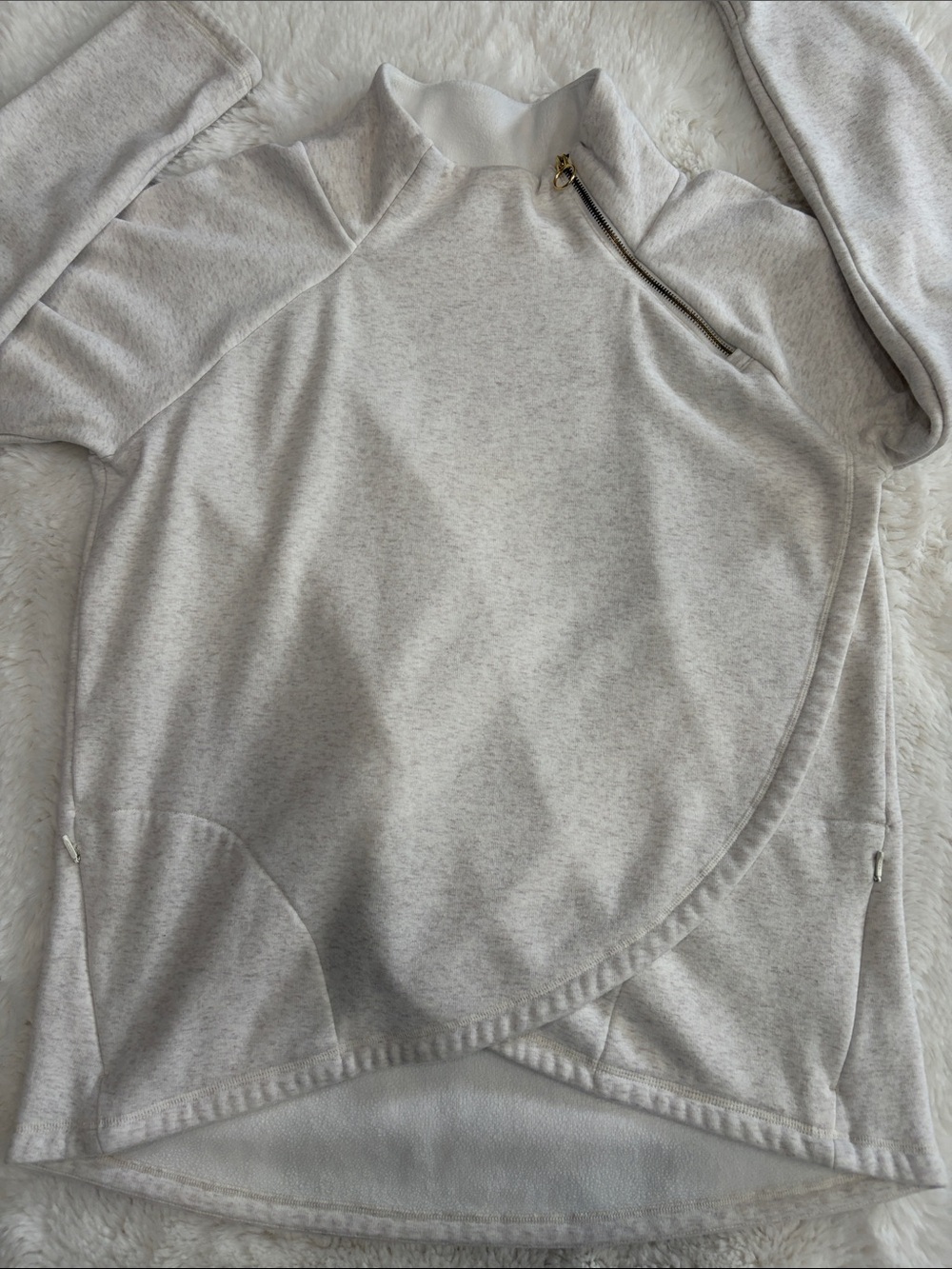 ATHLETA,Size XL,Cozy Off-White Quarter Zip Pullover - Picture 15 of 15